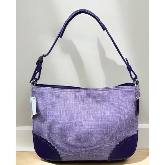 NWT Vintage Coach 8146 Girlie Herringbone Perforated Hobo Bag - Picture 11 of 11